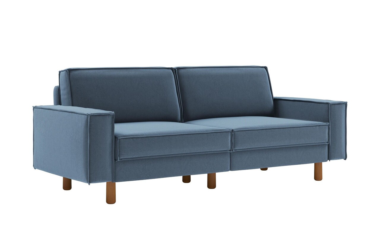Canapea 3 locuri, Atelier del Sofa, 918CMF1238, Otel, Albastru oceanic / Nuc Canapele